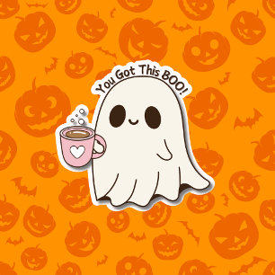 Stäng av Harna i Boo! Halloween Ghost Kopp Klistermärken