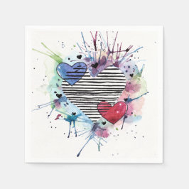 Stäng av hörnen och Tvätta i vattenfärg Pappersservett