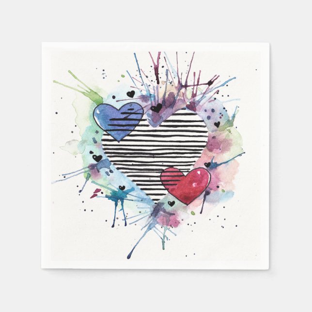 Stäng av hörnen och Tvätta i vattenfärg Pappersservett (Framsidan)