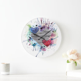 Stäng av hörnen och Tvätta i vattenfärg Stor Klocka