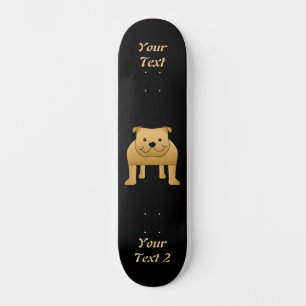 Stäng av Hund Tecknad. Red Bulldog. Old School Skateboard Bräda 21,6 Cm