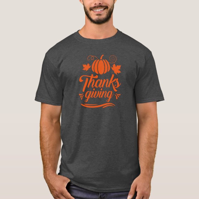 Stäng av knapp med texttypgrafi för Thanksgiving T Shirt (Framsida)