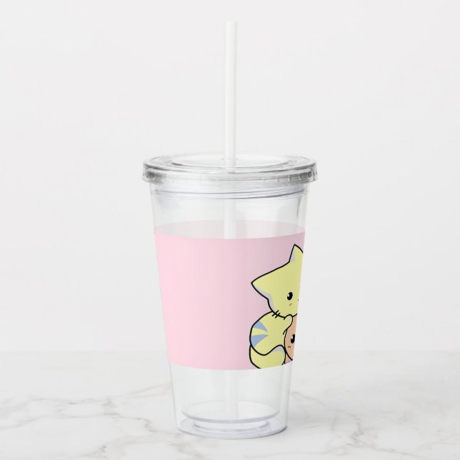 Stäng av lite kattunge på rosan take away mugg (Framsida)