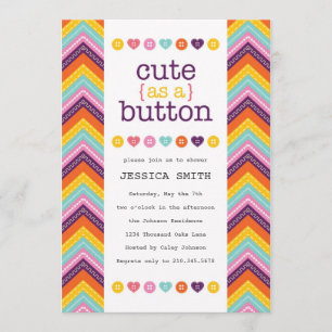Stäng av ljudet som en Button Baby Shower-inbjudan Inbjudningar