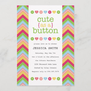 Stäng av ljudet som en Button Baby Shower-inbjudan Inbjudningar
