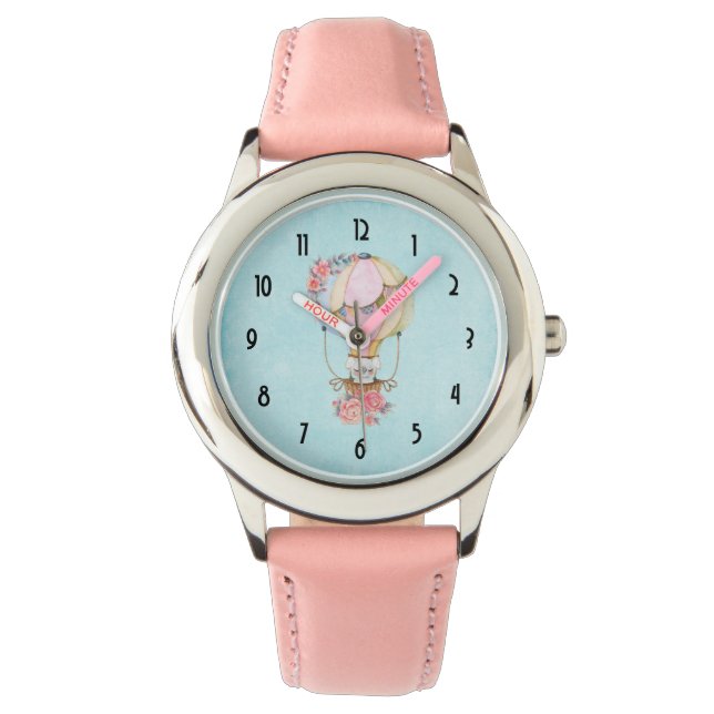 Stäng av Luftballongen med Bear Watercolor Armbandsur (Framsida)