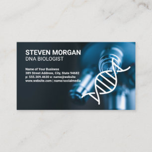 Stäng av mikroskop DNA-Logotyp Visitkort