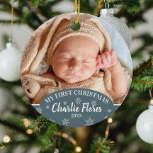 Stäng av mitt första julfoto Baby, Namn och år