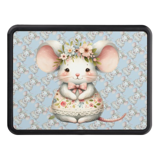 Stäng av musknappen för Blommigt Krona Dragkroksskydd (Framsidan)