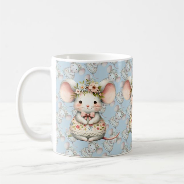 Stäng av musknappen för Blommigt Krona Kaffemugg (Vänster)