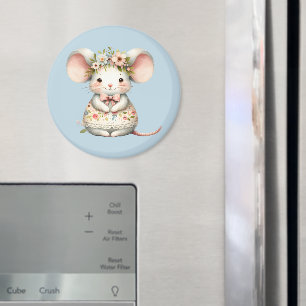 Stäng av musknappen för Blommigt Krona Magnet