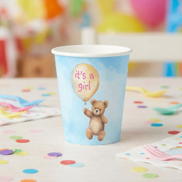 Stäng av nallen med flytande babydusch i ballongen