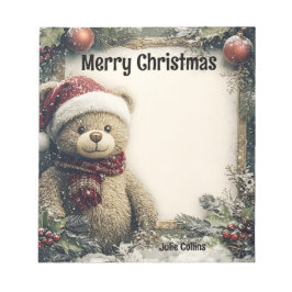 Stäng av Nallen med Juldekorationer Anteckningsblock