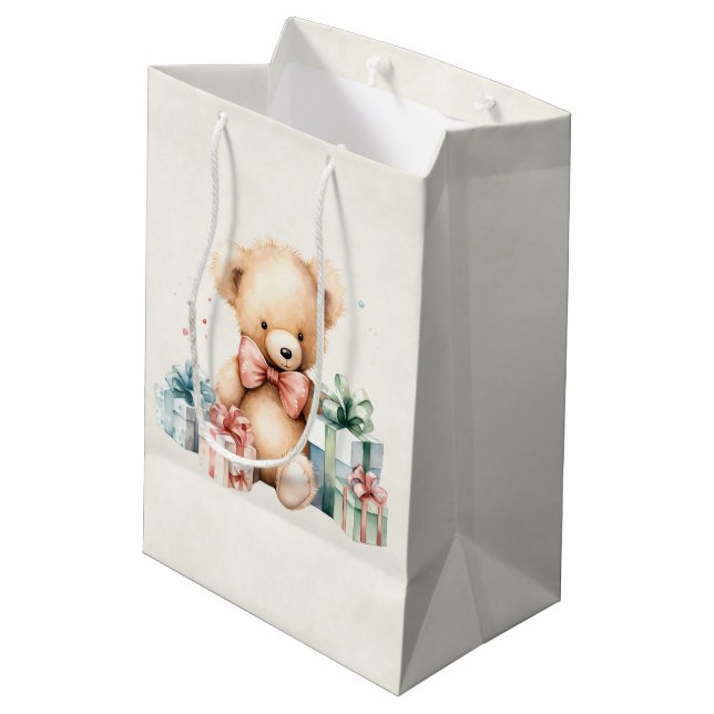 Stäng av Nallen med Julklapp (Baksidan Vinklad)