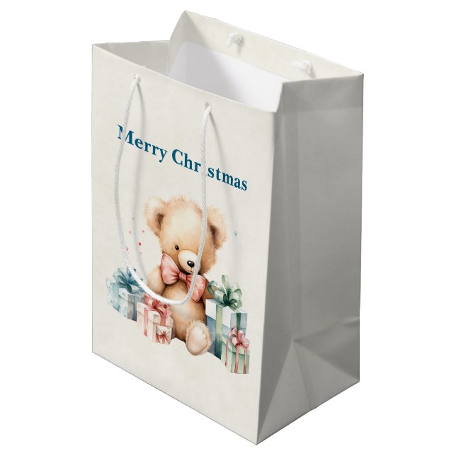 Stäng av Nallen med Julklapp (Framsidan Vinklad)