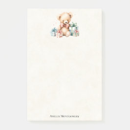 Stäng av Nallen med Julklapp Post-it Block