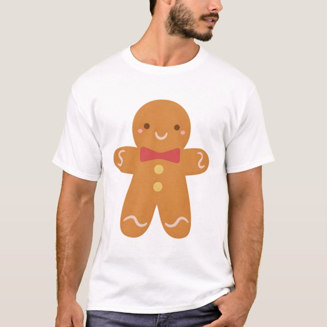 Stäng av Pepparkaksgubben med fack T Shirt (Framsida)