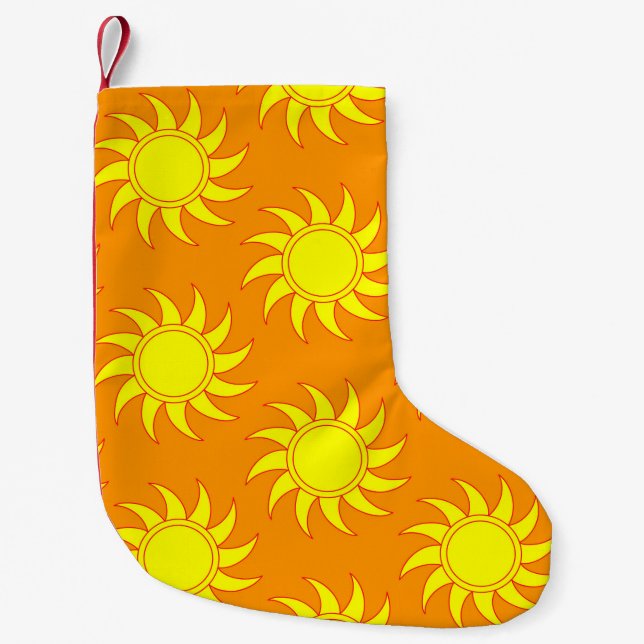 Stäng av sömlös mönster i sol. Doodle hand plockad Liten Julstrumpa (Framsidan)