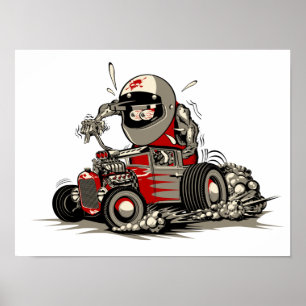 Stång av tecknad-råtta poster