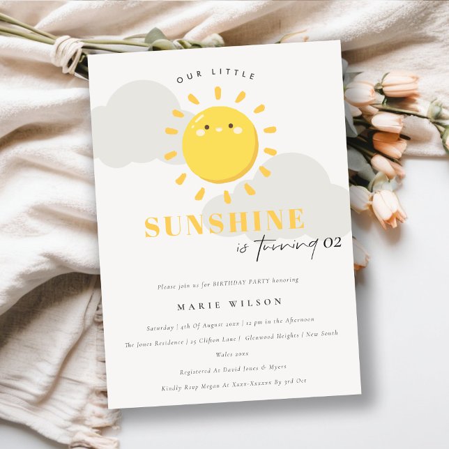 Stäng av vår lilla solskensfärgade Gult när som he Inbjudningar (Skapare uppladdad)