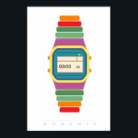 Stäng bevakning | Retro Pop Art Poster 70 s 80 | O<br><div class="desc">"Tiden mäts inte av klockor utan av stunder" poster 60 av 70:s Retro - Minimalist Digital Watch ser fantastisk ut i ett svart ram. Följ mig på Instagram eller Facebook eller prenumerera på uppdateringar på TakaraBeech.com ... Jag vill att kärlek ska ha kontakt med dig. ditt nya konstverk på social-media...</div>