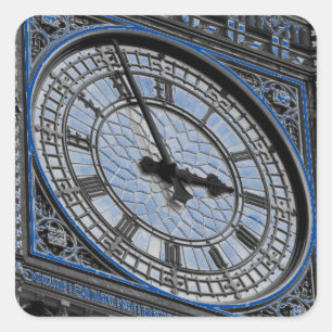 Stäng Big Ben Clock Torn Travel Europe Fyrkantigt Klistermärke