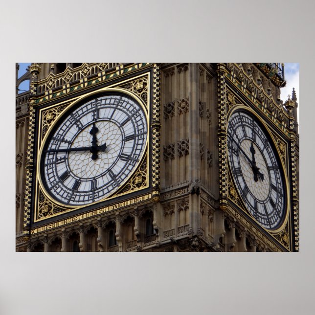 Stäng Big Ben London Travel Poster (Framsidan)