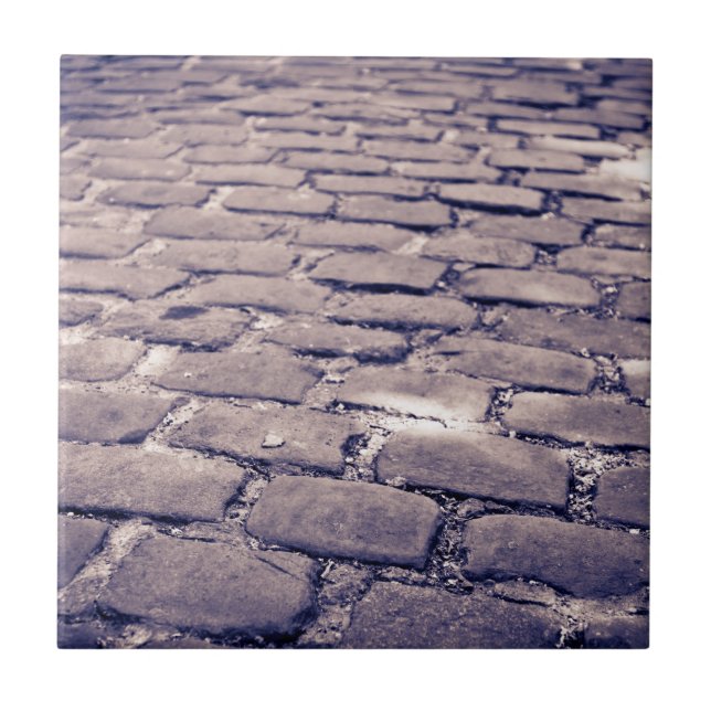 Stäng Cobblestone Street Kakelplatta (Framsidan)