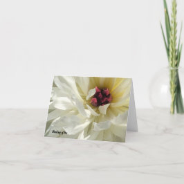 Stäng Creamy White Peony Flower Sympathy Card Kort