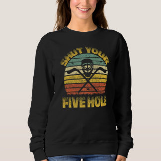 Stäng din fem Hål Retro Ice Hockey Goalie Goalke T Shirt