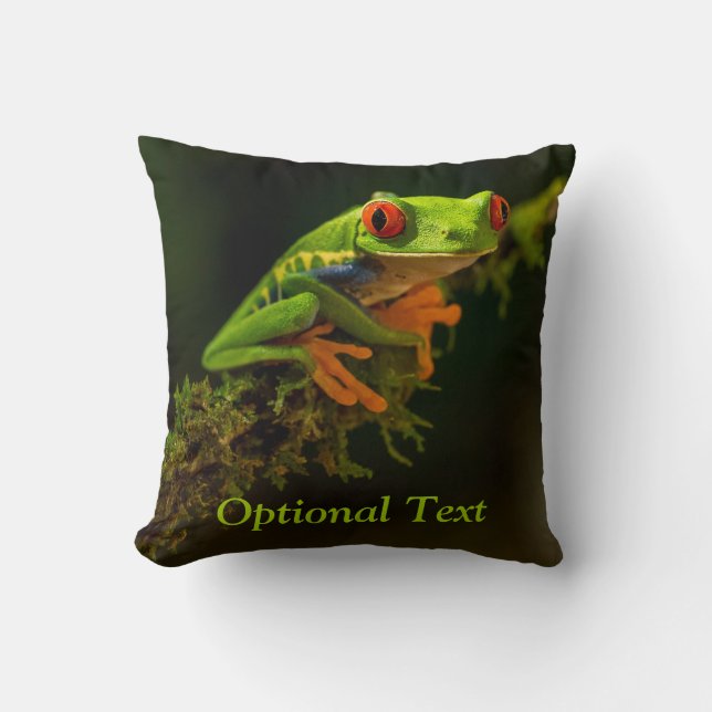 Stäng en röd Eyed Träd Frog #1 Kudde (Framsida)