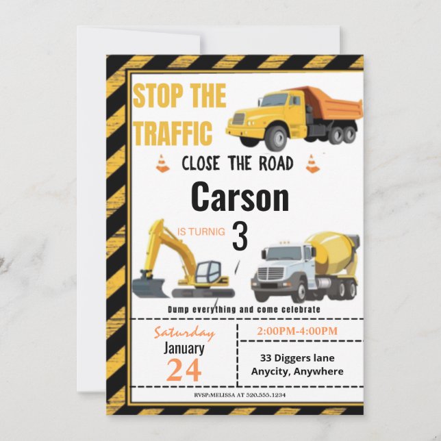 Stäng färdkortet för olika födelsedagsinbjudningar (Framsida)