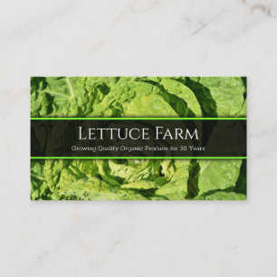 Stäng foto av en Grönt Lettuce - Affärskort Visitkort