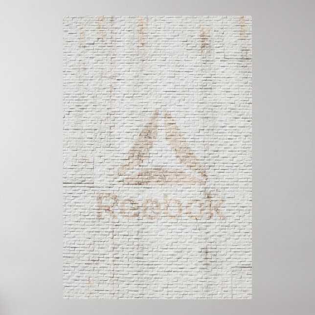 Stäng foto av Reebok-logotyp på väggen Poster (Framsidan)