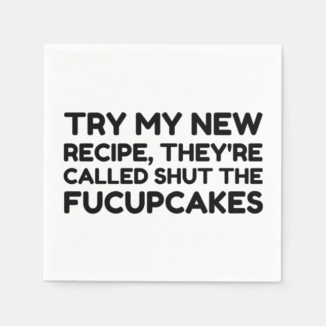 Stäng Fucupcakes Funny Quote Pappersservett (Framsidan)