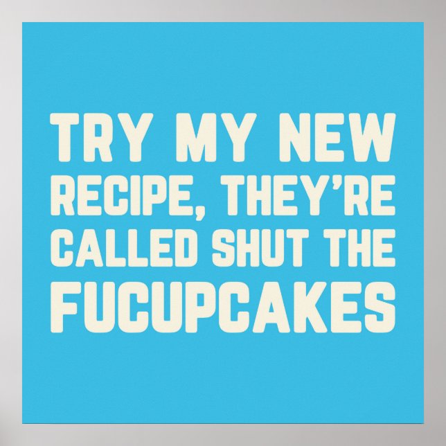 Stäng Fucupcakes Funny Quote Poster (Framsidan)