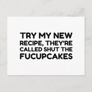 Stäng Fucupcakes Funny Quote Vykort