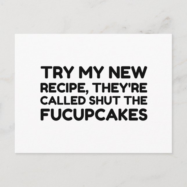 Stäng Fucupcakes Funny Quote Vykort (Framsida)