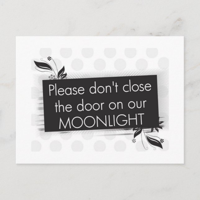 Stäng inte luckan vykort (Framsida)