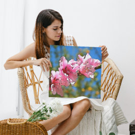 Stäng konturteckning med svart Blommar i persiko-T Canvastryck