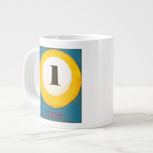 Stäng målning av nummer ett Bassäng Boll Jumbo Mugg