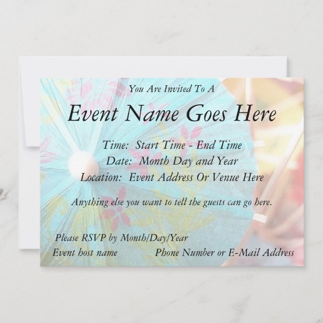 Stäng - Papprare parasol Inbjudningar (Framsida)