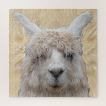 Stäng Puzzle: Alpaca från Peru