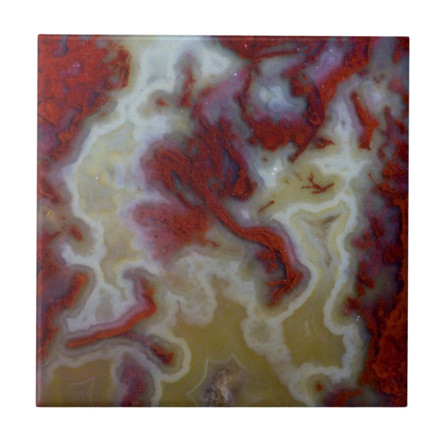 Stäng Red Moss Agate Slab Kakelplatta (Framsidan)