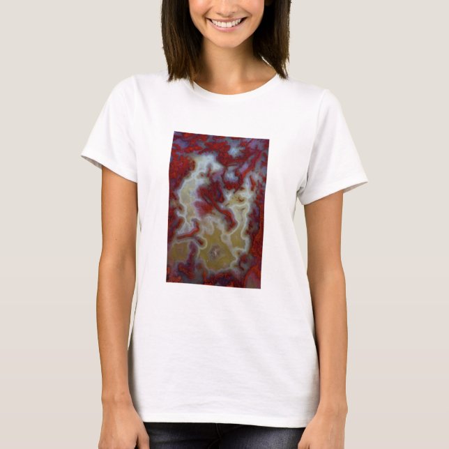 Stäng Red Moss Agate Slab Tee (Framsida)