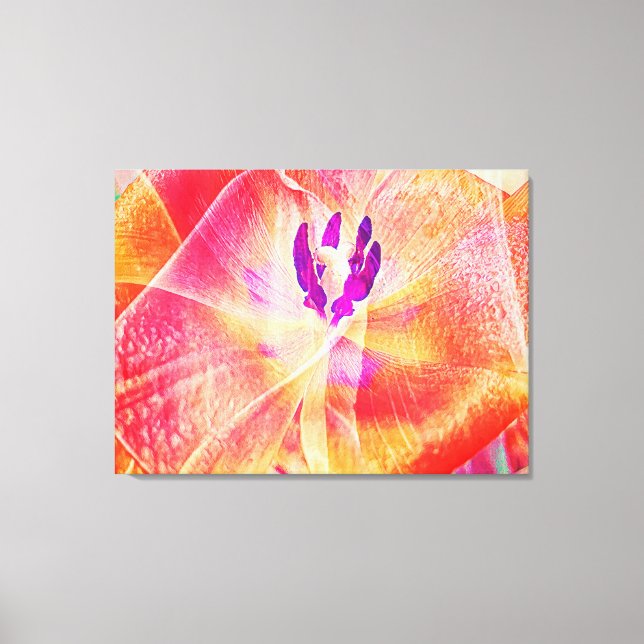 Stäng Red Tulip Abstrakt Canvastryck (Framsida)