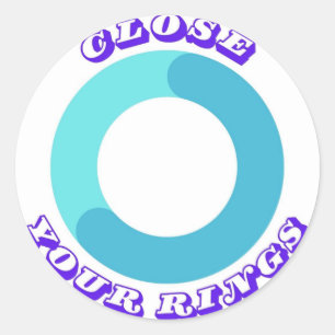 Stäng Ring Sticker Runt Klistermärke