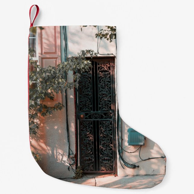 STÄNG SÄKERHETSDÖRR FÖR GRÖNT JÄRN LITEN JULSTRUMPA (Framsidan)