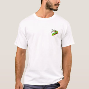 Stäng sig upp och designen för fisken w/Front Pc Tee Shirt