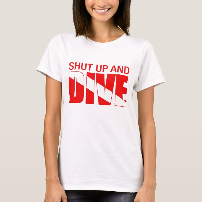 Stäng sig upp och dyka tee shirt (Framsida)